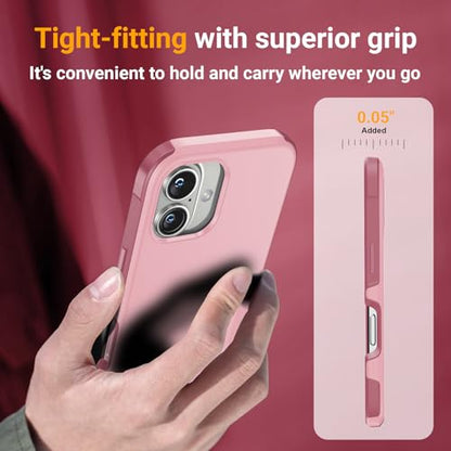 jaroco Magnetic for iPhone 16 Case Heavy Duty Rugged Dual-Layer Pink - color: Pink, size: iPhone 16