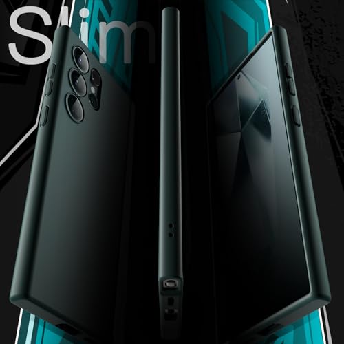 JETech Slim Case for Samsung Galaxy S24 Ultra, Midnight Green | Camera Lens Protection, Soft TPU Design, Matte Finish, Shockproof Protection - color: Midnight Green, size: S24 Ultra