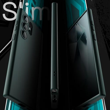 JETech Slim Case for Samsung Galaxy S24 Ultra, Midnight Green | Camera Lens Protection, Soft TPU Design, Matte Finish, Shockproof Protection - color: Midnight Green, size: S24 Ultra