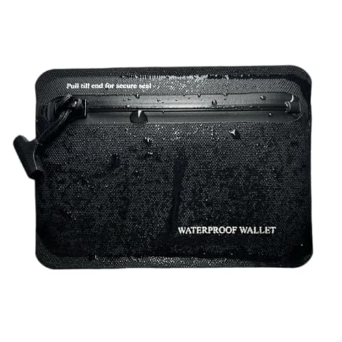 Heavy Duty Airtight Wallet Submersible Waterproof Wallet Protection for Keys, Cards - color: Black, size: 5.2" X 4" / 13.5CM X 10 CM