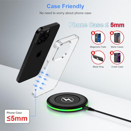 Wireless Charger Fast Charging Pad for Samsung Galaxy S26 Ultra/S26 Plus