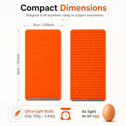 2PCS Portable Foldable Silicone Aluminum Phone Stand, Bendable Core Foldable Rollable Phone Holder - Flexible iPhone Stand for Long Travel Accessories - Plane Essentials (Orange)