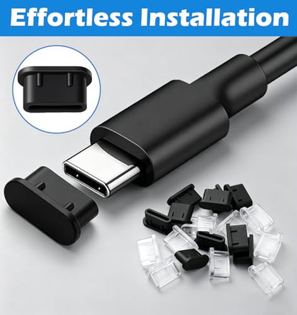 20 Pcs USB C Dust Plug, Silicone Anti-Dust Covers for Type-C Charging Ports