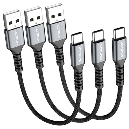 Short USB A to USB C Cable 0.5FT 3Pack, 6 inch USB C Cable 3A Fast Charging - color: Black, size: 0.5FT