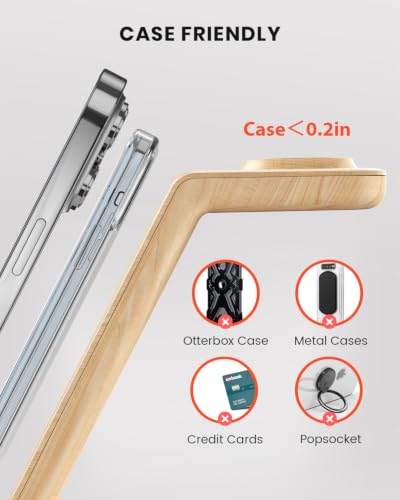 GEEKERA 3-in-1 Wireless Charging Station for iPhone, Watch & AirPods - color: Light Wood Color