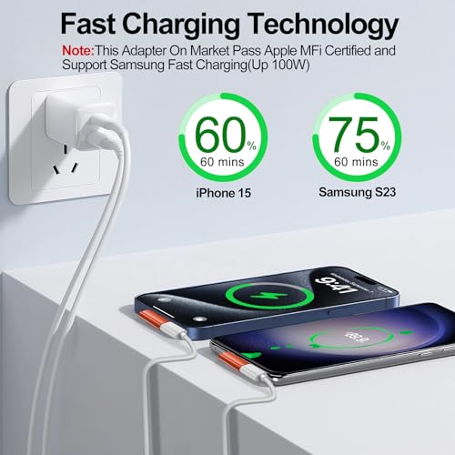 xiwxi 2Pack 90 Degree Lightning to USB C Charger Converter for iPhone 15/15Pro/15 Pro Max Plus,Samsung S24 S23,iPad Air,27W PD Fast Charging&Data Transfer,Type C Devices,Not Audio/OTG/PS/2 Cables