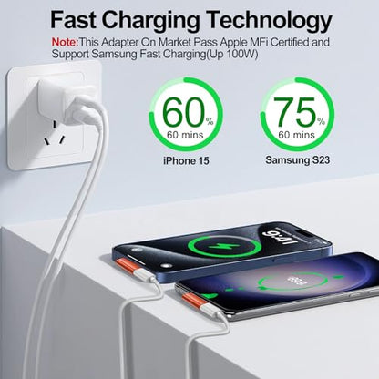 xiwxi 2Pack 90 Degree Lightning to USB C Charger Converter for iPhone 15/15Pro/15 Pro Max Plus,Samsung S24 S23,iPad Air,27W PD Fast Charging&Data Transfer,Type C Devices,Not Audio/OTG/PS/2 Cables