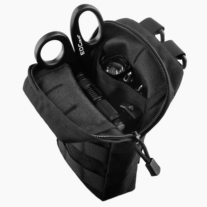 TRIWONDER Tactical Cigarette Pouch Molle Small Military Bag Battery Cigarette Case EDC Utility Card Holder Lighter Slot Mini Cigar Waist Pack - color: 08 Black