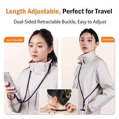 Shugahn Phone Lanyard 2 Pack - Anti-Theft Adjustable Cell Phone Crossbody Neck & Wrist Strap with 2 Metal Tabs, Secure Fit for Most phone Cases, (Fits iPhone/Samsung/Google) - color: Dark Purple