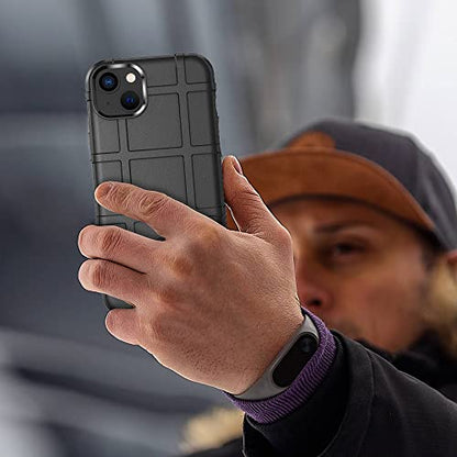 Rugged Shield 8ft Drop Proof TPU Thick Armor Tactical Protective Case Compatible with iPhone 14 Plus (6.7 inches) - Dark Black - color: Dark Black, size: iPhone 14 Plus