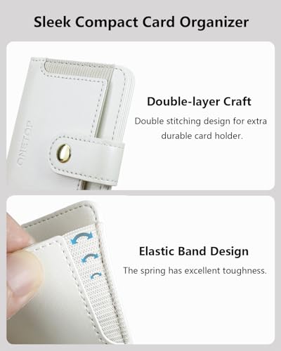 ONETOP for MagSafe Wallet,Magnetic Phone Wallet with 5 Card Slots,White | 1-12 Cards/Cash Holder for iPhone 17/16/15/14/13/12 Series,Detachable Wallet Stick-On Back,PU Leather RFID Blocking Kickstand - color: White