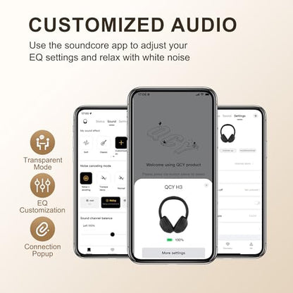 QCY H3 ANC Bluetooth Headphones Over Ear - color: Blue