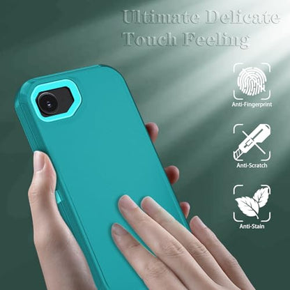Phone Case for iPhone 16e Case & iPhone 17e Case with HD Screen Protector, Heavy Duty Shockproof & DustProof & 3-Layer Cover Phone Case (LakeSkyBlue, for iPhone 16e/17e) - color: LakeSkyBlue