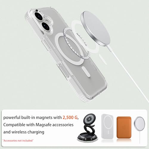 Classic Hybrid Magnetic iPhone 17 Case Phone Case Cover, Screen Protectors X1, Compatible with Magsafe, Anti Yellowing,Slim,Shockproof, Protective (Transparent Crystal, iPhone 17) - color: Transparent Crystal, size: iPhone 17