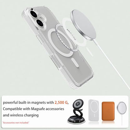 Classic Hybrid Magnetic iPhone 17 Case Phone Case Cover, Screen Protectors X1, Compatible with Magsafe, Anti Yellowing,Slim,Shockproof, Protective (Transparent Crystal, iPhone 17) - color: Transparent Crystal, size: iPhone 17