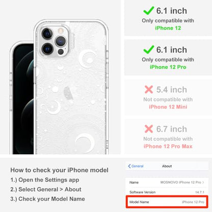 MOSNOVO Case for iPhone 12 & iPhone 12 Pro, [Buffertech 6.6ft Military-Grade Drop Protection] [Anti Peel Off Tech] Clear TPU Bumper Phone Case Cover Design - Constellation - color: Clear - Constellation, size: iPhone 12 / iPhone 12 Pro