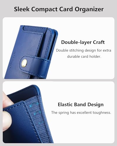 ONETOP for MagSafe Wallet,Magnetic Phone Wallet with 5 Card Slots,Blue | 1-12 Cards/Cash Holder for iPhone 17/16/15/14/13/12 Series,Detachable Wallet Stick-On Back,PU Leather RFID Blocking Kickstand - color: Blue