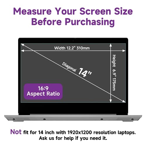 2 Pack 14 Inch Anti Blue Light Screen Protector for HP 14" Laptop/HP Pavilion 14/HP Chromebook 14/HP Stream 14/HP ProBook 14/Acer Chromebook 14/Acer Aspire 14/Acer Chromebook 314|514/Asus Chromebook - size: 14.6 inch