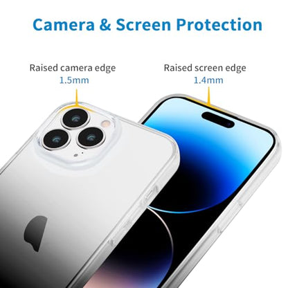 JJGoo Compatible with iPhone 14 Pro Case, Clear Soft Shockproof Protective Slim Thin Bumper Cover Transparent Phone Case, Gradient Black - color: Gradient Black