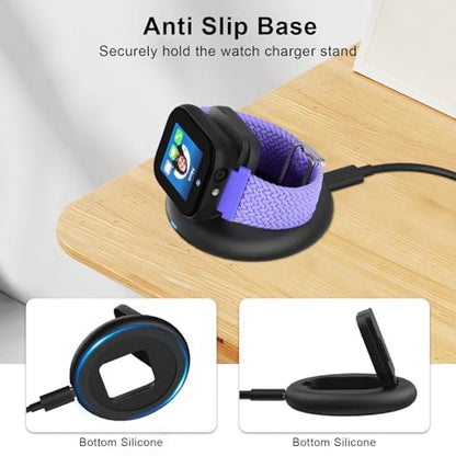 Foldable Magnetic Charging Dock Compatible for Sync UP Kids Watch 2 Charger - color: Black for SyncUP Watch 2