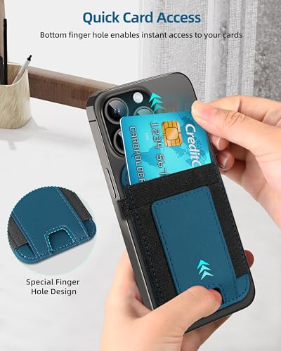 for Magsafe Wallet, Strongest Magnetic Wallet for iPhone 17/16/15/14/13/12 Series, for Magsafe Card Holder with 2 Card Slots, RFID Blocking, Slim, Vegan Leather, Hold 7 Cards, Blue | Magnetic Wallet for iPhone 17/16/15/14/13/12 Series, for Magsafe Card Ho