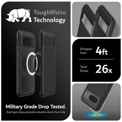 TUDIA MergeGrip [Magsafe Compatible] Designed for Google Pixel 8 Case (2023) - Dual Layer [Military Grade] Shockproof Slim Rugged Tough Heavy Duty Phone Cases - Matte Black - color: Matte Black, size: Magnetic Pixel 8