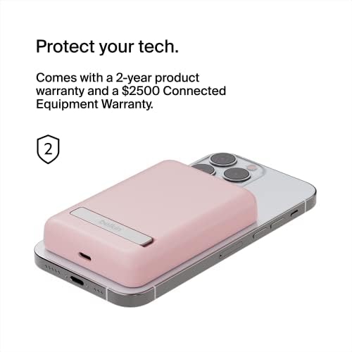 Belkin 5000mAh 7.5W MagSafe Power Bank with Kickstand - color: Pink