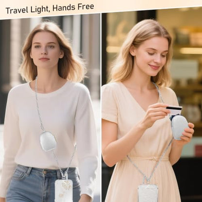 Phone Strap With Wallet,Adjustable Phone Lanyard CrossbodySilver - color: Silver