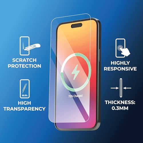 BLACK+DECKER 2 Pack Tempered Glass Screen Protector for iPhone 15 Plus - size: iPhone 15 Plus