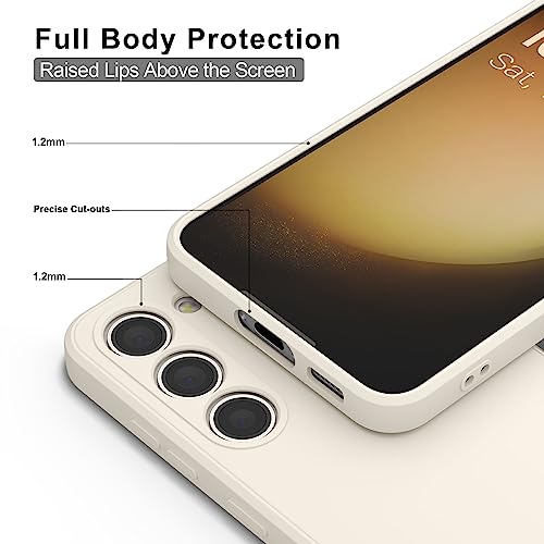 Vanjua Case for Samsung Galaxy S23 (Only), Stylish Liquid Silicone Slim Full-Body Protective Cover Compatible with Samsung Galaxy S23 5G 6.1 Inch Phone Case (White) - color: White
