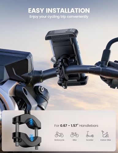 Lamicall Bike Motorcycle Phone Mount Holder - [1s Quick Lock] - color: Gray