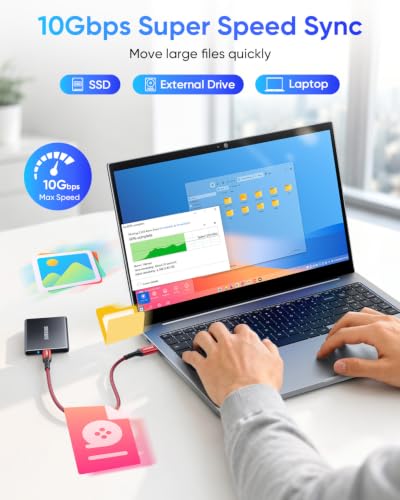 SUNGUY 10Gbps Android Auto USB C Cable, 1.5FT 3A USB 3.1 Gen 2 Fast Charging & Data Transfer USB C CarPlay Cable, Compatible with iPhone 17/16/15 Pro Max, Galaxy S22 S21 Note 20, Pixel 6 5 (Red) - color: Red, size: 1.5ft