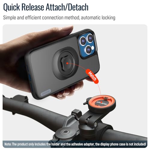 Bike Phone Mount,Motorcycle Phone Holder with Universal Adapter,Out Front Bicycle Handlebar Mount for Mountain Road EBike,Scooter,Moto,MTB,Quick Release 【Series C - 1st Gen】Angle Adjustment Edition - color: 【1st Gen】Handlebar Mount-Pro-Orange