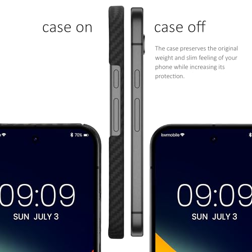 kalibri Aramid Fiber Case Compatible with Google Pixel 9a - Case Super Slim Strong Protective Phone Cover - Black Matte - size: Pixel 9a