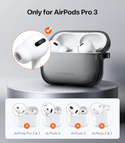 TORRAS A3 Neo for AirPods Pro 3 Case with Lanyard, 3rd Generation, Black - color: Black