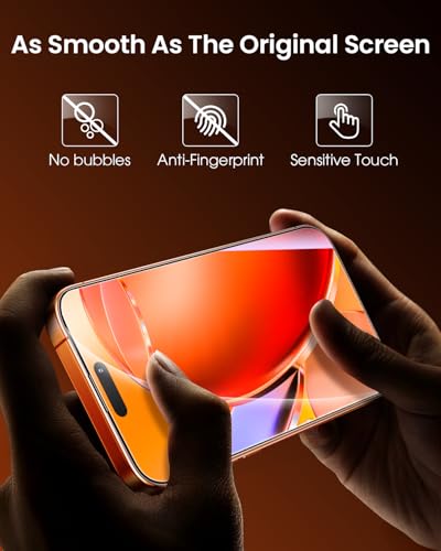 Mkeke for iPhone 17 Pro Max Screen Protector 3 Pack [9H+ Hardness] [Military-Grade Drop Protection] [Sensitive Touch] [Easy Installation] [HD Clear] Full Edge Coverage Tempered Glass - size: iPhone 17 Pro Max 6.9 Inch