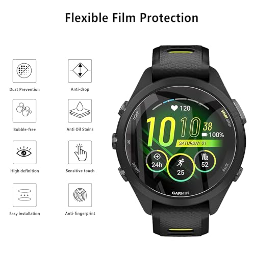 5-Pack for Garmin Forerunner 265S 42mm Screen Protector, Soft Flexible TPU Ultra-Thin Self-Healing Bubble-Free Protective Film for Garmin Forerunner 265S 42mm, HD Clear Case-Friendly - size: Garmin Forerunner 265S 42mm