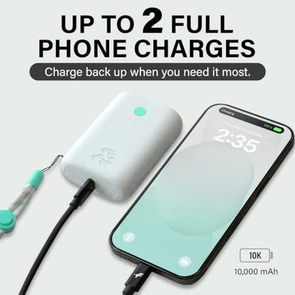 Nimble Champ Portable Charger, 10000mAh Power Bank, 20W Dual USB-C Charging - color: Luna White