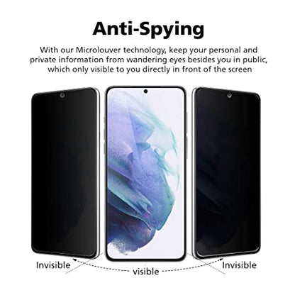 [2 Pack Privacy Screen Protector for Galaxy S21 Ultra, Anti-Spy Full Glue PET EPU Hybrid Screen Protector, Fingerprint Compatible, Self-Healing, Easy Installation with Alignment Tool - size: Galaxy S21 Ultra