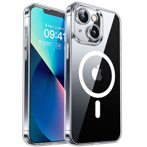 CANSHN Magnetic Shockproof for iPhone 13 Case, Clear - color: Clear, size: iPhone 13 (6.1 Inch, 2 Lens)