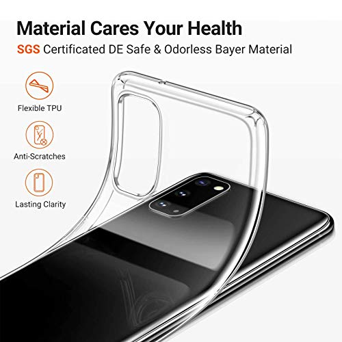 Cover for TCL 30 SE (6.52") with [2 X Tempered Glass Protective Film], [Ultra-Thin Clear Soft TPU Shockproof Case] Anti-Yellow Phone Case for TCL 30 SE - Clear