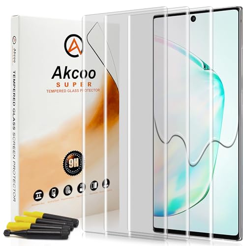 Galaxy Note 10 Plus Tempered Glass Screen Protector, UV Set - 3 Pack, Scratch Repair, Fingerprint-ID Compatible, Sensitive Touch, Full Coverage Without Black Edges - color: for Galaxy Note 10 Plus (HD Glass)