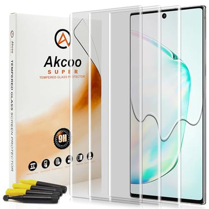 Galaxy Note 10 Plus Tempered Glass Screen Protector, UV Set - 3 Pack, Scratch Repair, Fingerprint-ID Compatible, Sensitive Touch, Full Coverage Without Black Edges - color: for Galaxy Note 10 Plus (HD Glass)