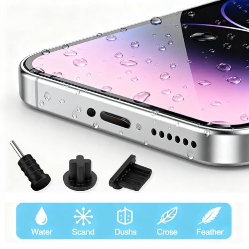 45 Pieces 3.5mm Rubber Dust Plugs Caps Protector, Anti-Dust Headphone Jack Dust Plugs Cover USB-C Charge Port Protector Plug Covers for Earphone Mobile Phone Laptop Desktop Computer, Black