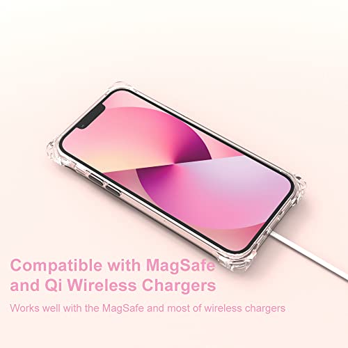 for iPhone 13 Crystal Clear Case with Detachable Adjustable Crossbody Strap, Slim Fit Shockproof Protective Phone Case with Anti-Lost Shoulder Neck Lanyard for Girls and Women - size: iPhone 13