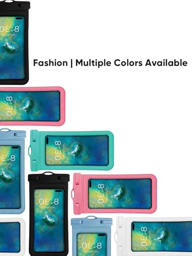 2-Pack Extra-Large Waterproof Phone Pouches, Universal Floating Waterproof Pouch, Underwater Dry Bag for iPhone 15 14 13 12 11 Pro Max, Galaxy S23 S22 S21 S20 Ultra, Pixel, White+Black - color: White+Black