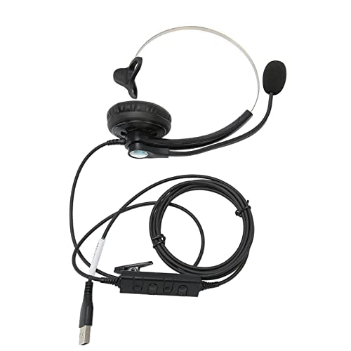 One Ear Wired Headset with Noise Cancelling for Crystal Clear HD Calls in Call Center Office (USB Interface) - size: USB-Schnittstelle