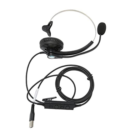 One Ear Wired Headset with Noise Cancelling for Crystal Clear HD Calls in Call Center Office (USB Interface) - size: USB-Schnittstelle