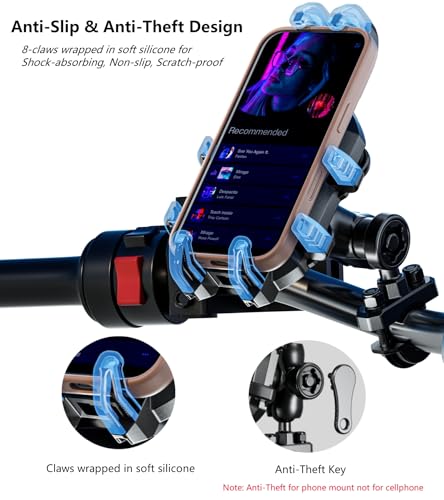 Kewig Motorcycle Phone Mount with Vibration Dampener