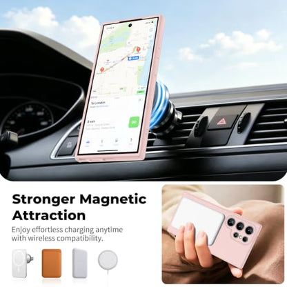 zapica Magnetic for Samsung Galaxy S24 Ultra Case, Pale Pink - color: Pale Pink, size: Samsung Galaxy S24 Ultra 6.8''